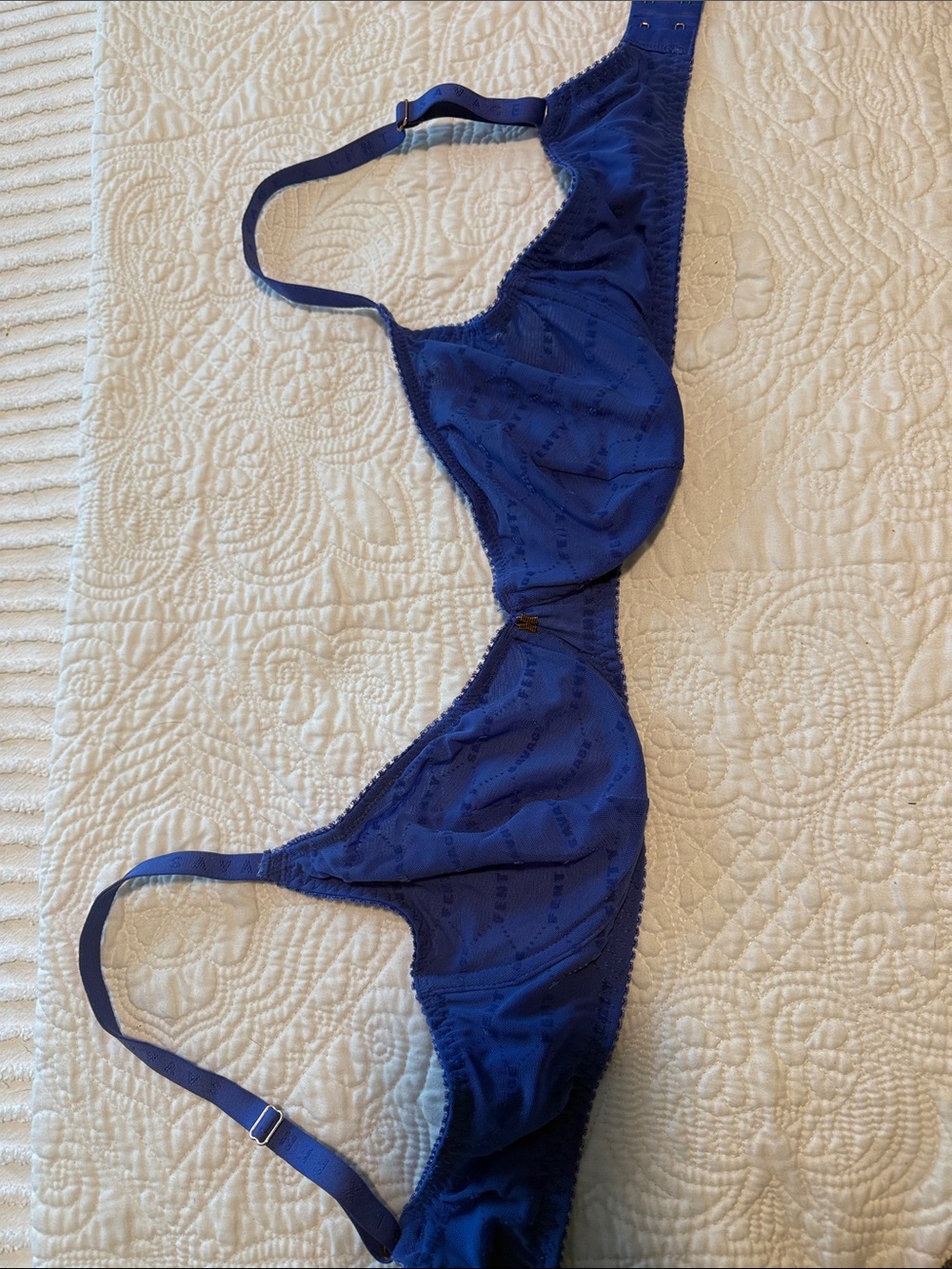 Savage X Fenty Blue Unlined Lace Bra - 34D Women's Intimates
